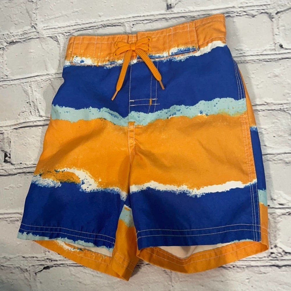 Gymboree Baby Boys Swim Trunks Blue and Orange